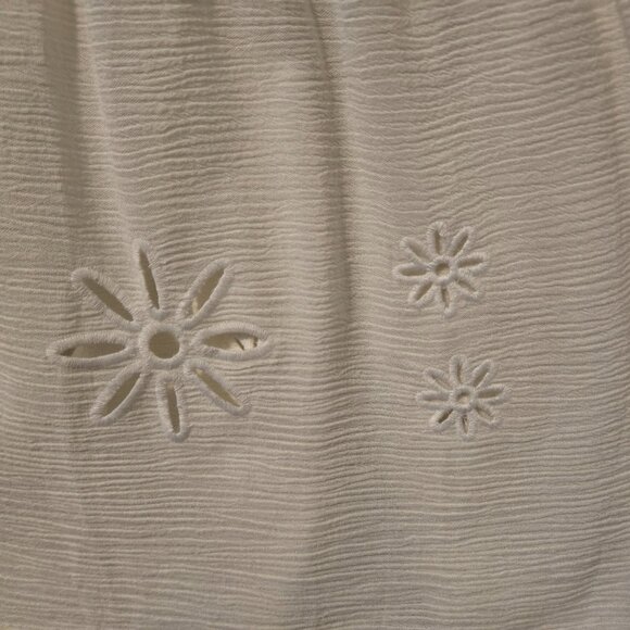 LC Lauren Conrad Crochet Trim Eyelet Adjustable Strap White Maxi Dress Size L - Picture 5 of 10